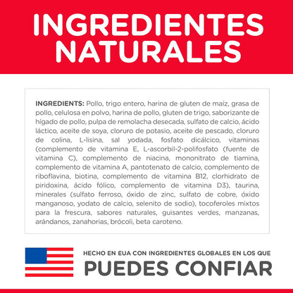 Hill's Science Diet Hairball Croquetas para Gato Adulto Sabor Pollo 1.6Kg | Croquetas Hill's para gato, pollo real, control de bolas de pelo, piel y pelaje sanos, fibra natural