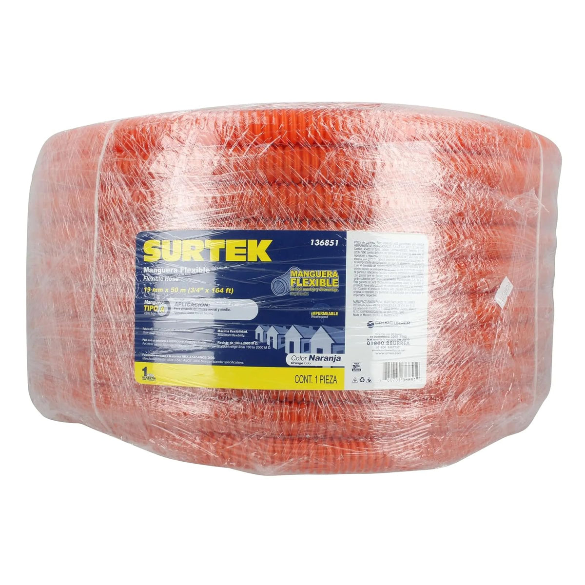 Urrea Surtek 136851 Manguera Flexible, 3/4" X 50 M | Polietileno (PE)