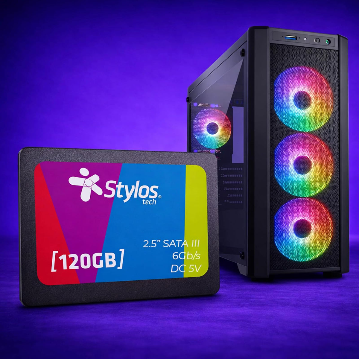 Disco SSD 120GB 2.5 SATA III Negro para PC Stylostech