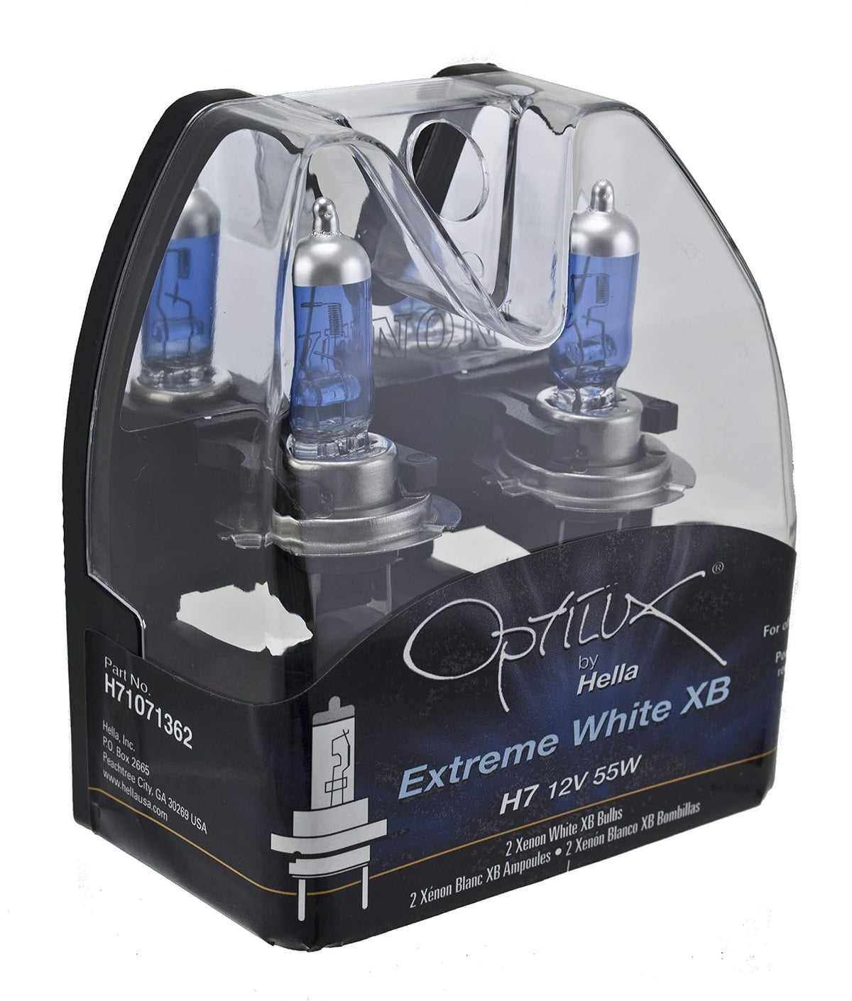 HELLA H7 Focos Halógenos para Auto - Extreme White XB - 55W - Estuche de plástico doble