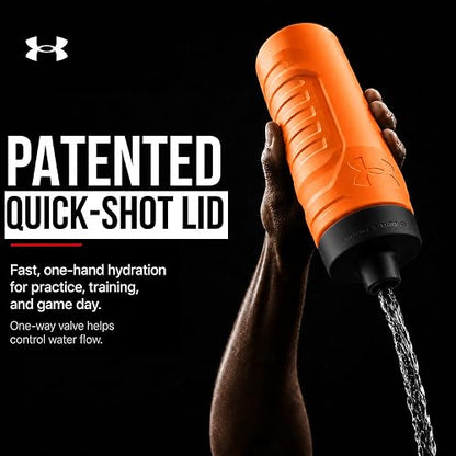Under Armour - Botellas de agua para apretar, botellas de agua de 32 onzas, botella de agua deportiva lateral con tapa de tiro rápido, hidratación rápida y fácil, botellas de agua para gimnasio,