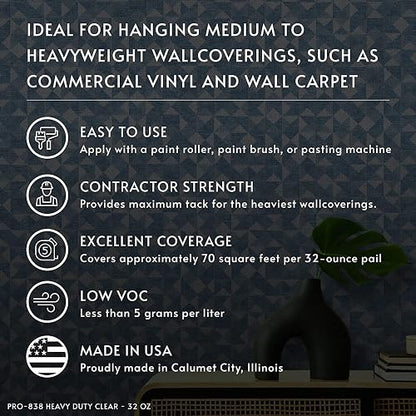 11314 Qt Pro 838 Heavy Duty Clear Wallcovering Adhesive by ROMAN DECORATING PRODUCTS