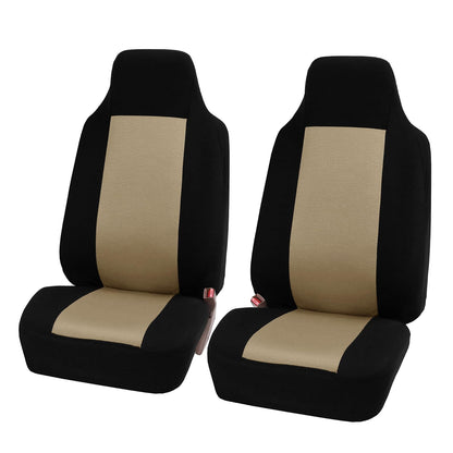 FH GROUP FB102BEIGE102 Beige Classic Cloth 3D Air Mesh Front Bucket Auto Seat Cover, Set of 2 - Beige