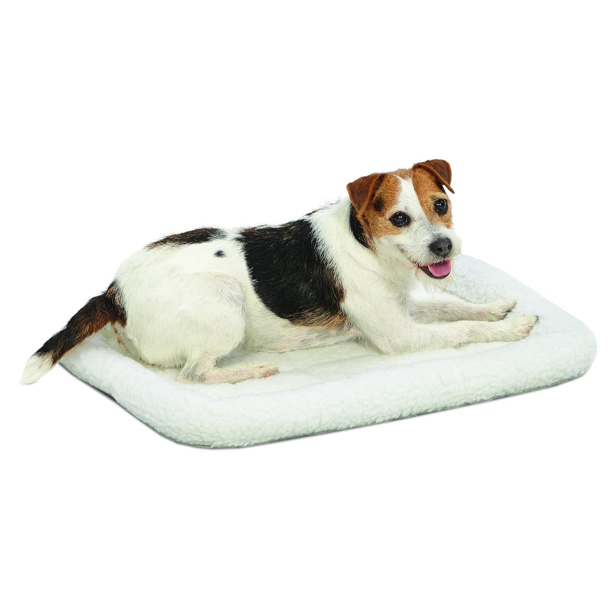 MidWest Cama para Perro o Gato con Refuerzo Acolchado - blanco, (White Fleece) - 24 pulgadas