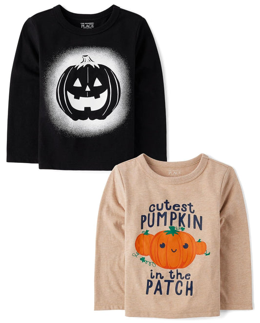 The Children's Place - Camisetas de Manga Larga para bebés y niños pequeños, para Todas Las día Festivo, Paquetes múltiples