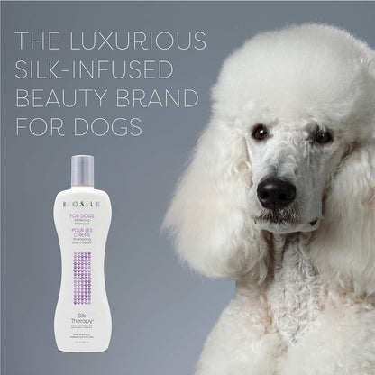 BioSilk Champú de terapia blanqueador y abrillantador para perros