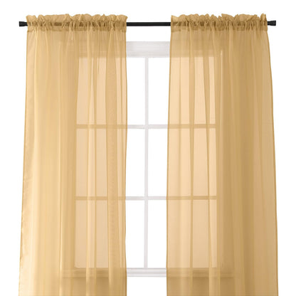 Elegant Comfort Cortinas Transparentes 2 Piezas, con Bolsillo para Barra - 101.6An x 213.4Al cm (1 Paneles) - Bronceado