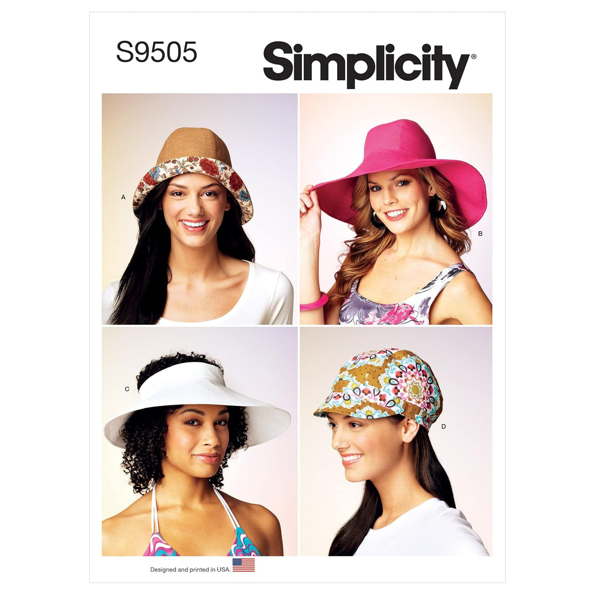 Simplicity SS9505A Sombreros en cuatro estilos A S-M-L