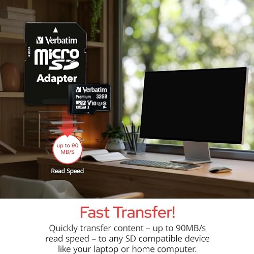 Verbatim 16 GB Premium MicroSDHC Memory Card with Adapter, Class 10 44082