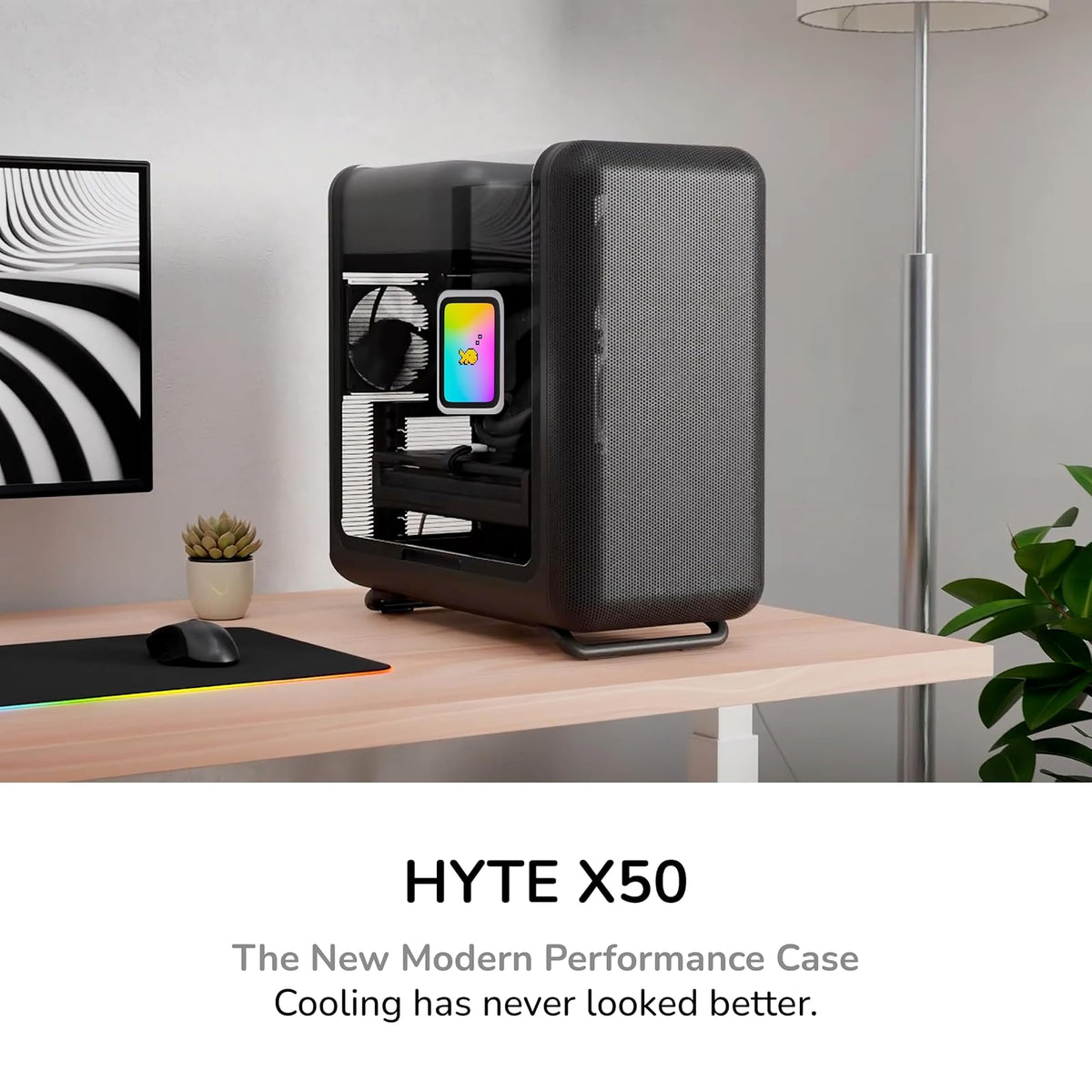 Hyte X50 Modern Performance ATX - PC Case de Media Torre - Tono Negro CS-HYTE-X50G-BB