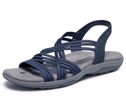 Skechers Sandalia Multibandas Deportiva para Mujer - 26.0 cm - marino