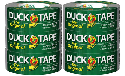 Duck Tape Original Cinta Plateada, 4.8 cm, 6 Rollos - 6 Rolls, 45 yds - 6