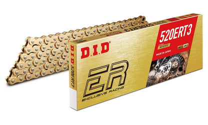 D.I.D. Cadena de anillo de oro 520ATV-76 con eslabones de conexión, 130 Link