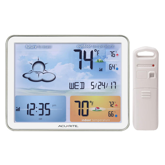 AcuRite 02081M - Estación meteorológica con visualización grande y reloj atómico