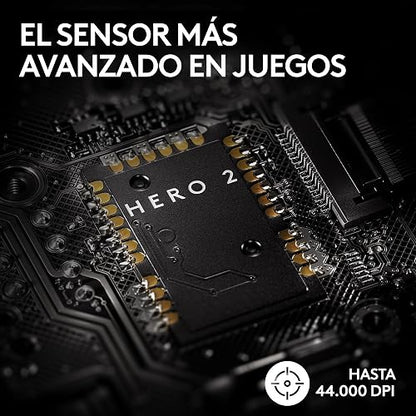 Logitech G Pro X Superlight 2 Lightspeed Mouse Inalámbrico de Juegos, Ligero, Interruptor Híbrido LIGHTFORCE, Sensor Hero 2, 32,000 dpi, 5 BOT. Programables, Carga USB-C, PC y Mac - Blanco