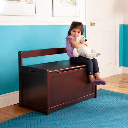 Melissa & Doug Baúl de madera para juguete, baúl de madera resistente, 2.34 metros cúbicos de almacenamiento, fácil de armar, color espresso