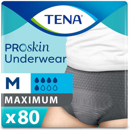 Tena Proskin Maximum Absorbency Incontinence Underwear For Men, S/M, 80 Count