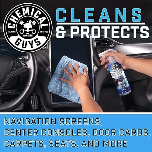 Chemical Guys Kit Limpiador y Acondicionador de Cuero + Protector de Interiores, 473 ml, 3 Productos SPI1091601