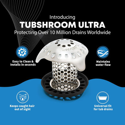 TubShroom - Protector de Drenaje para Tina de Acero Inoxidable, captador de Pelo, Trampa