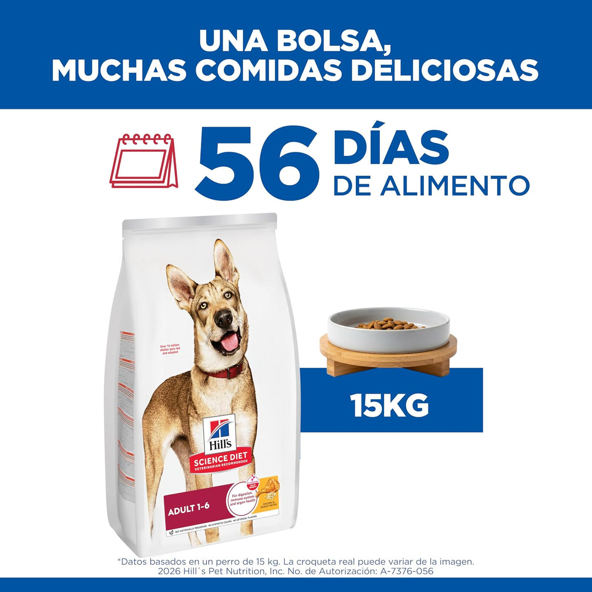 Hill's Science Diet Croquetas para Perro Adulto Sabor Pollo 15Kg | Croquetas Hill's para perro, pollo real, digestión saludable, sistema inmunológico fuerte, omega-6 y vitamina E