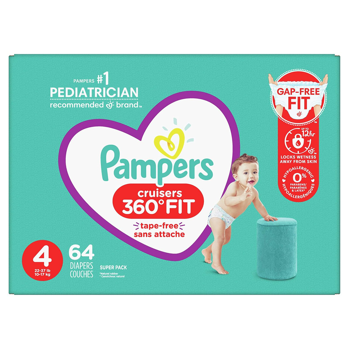 Pampers Cruisers 360° Pants Pañales Etapa 5 - Talla 4 (64 Unidad)