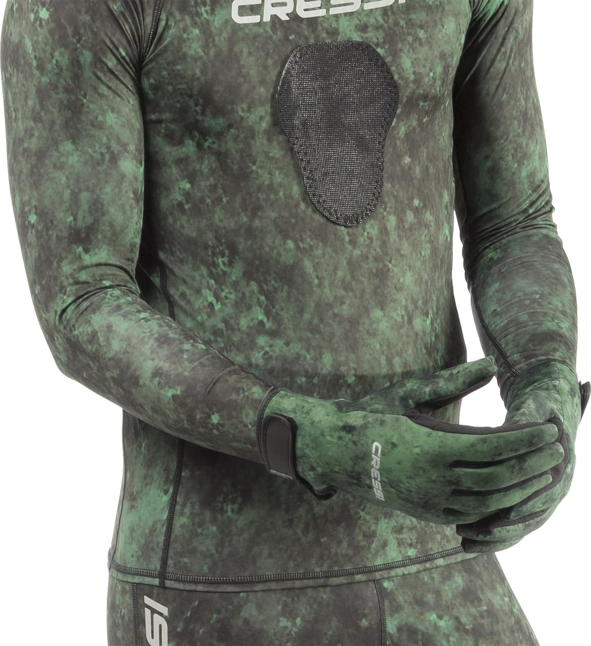 Cressi Guantes de Pesca submarina con patrón de Camuflaje Hechos de Neopreno elástico, consigue el Equipo Hunter
