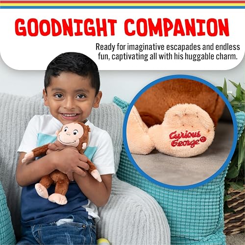 Juguetes de Peluche para niños preferidos por el Curioso Overol George, Juguetes de Peluche Suaves y Lindos Regalos para bebés y niños pequeños y niñas, 8 Pulgadas