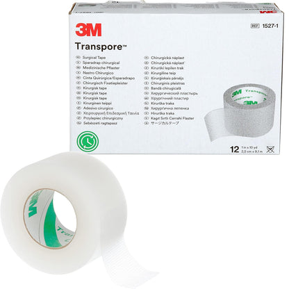 3M 1527-1 - Cinta transportadora (12 unidades) | Modelo 1527-1. Paquete de la caja: 12 rollos/cartón; 10 cartón/caja. Cinta médica para uso profesional de la salud.