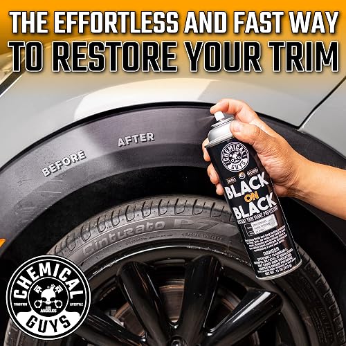 Chemical Guys Black on Black Acondicionador y Protector Exterior en Aerosol para Acabados Negros, 11 oz