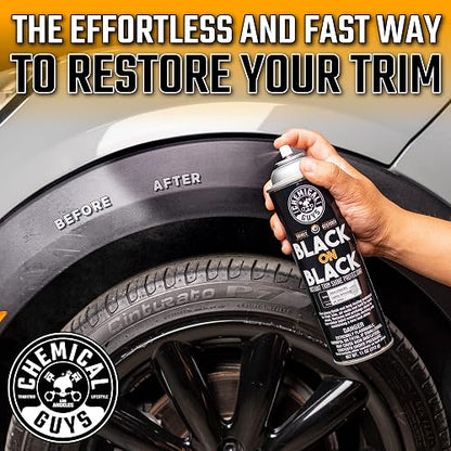 Chemical Guys Black on Black Acondicionador y Protector Exterior en Aerosol para Acabados Negros, 11 oz