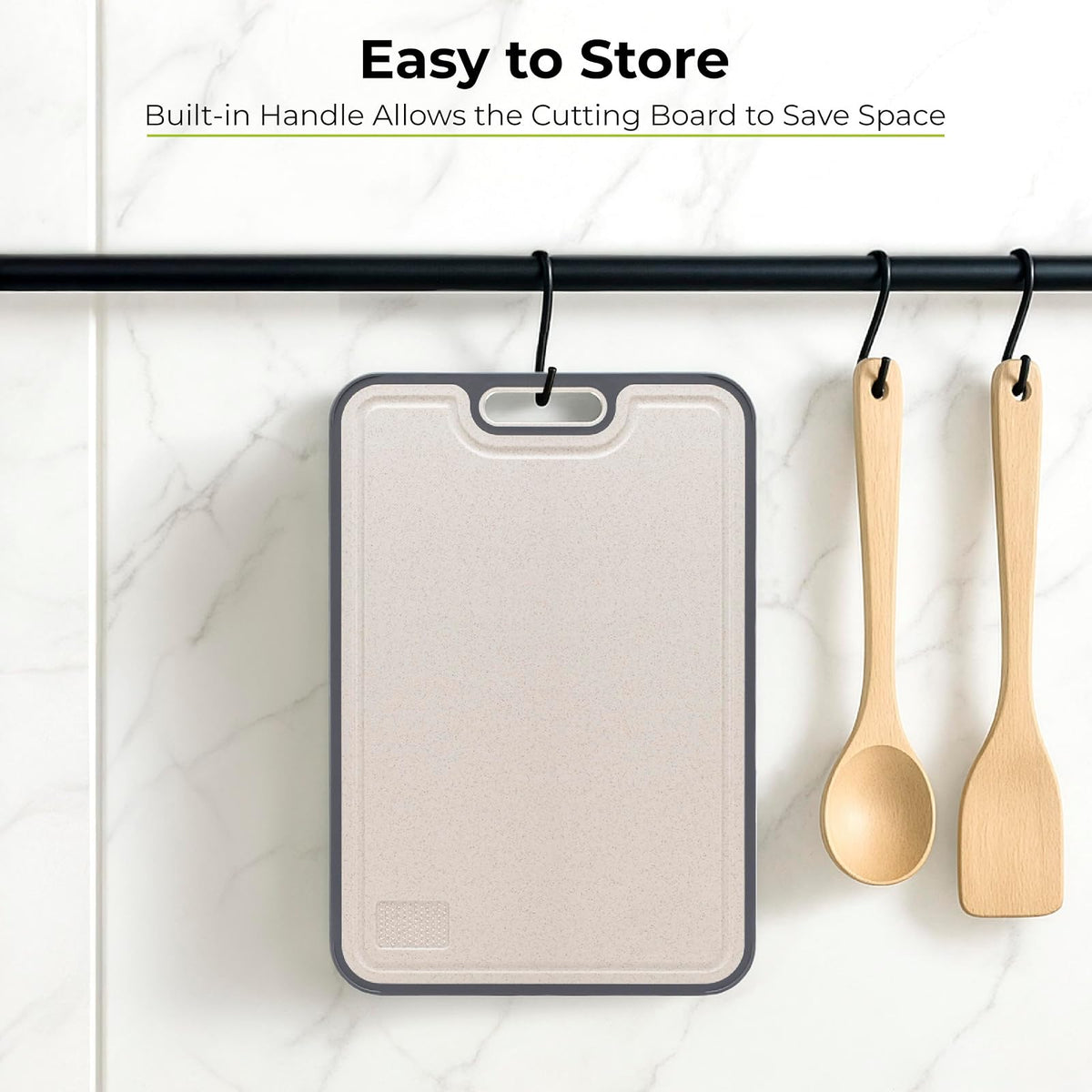 Freshware - Tabla de cortar de titanio para cocina, tablas de cortar de doble cara y antideslizantes, titanio puro/PP, tabla de cortar con ranuras para jugos, apta para lavaplatos, tamaño grande de