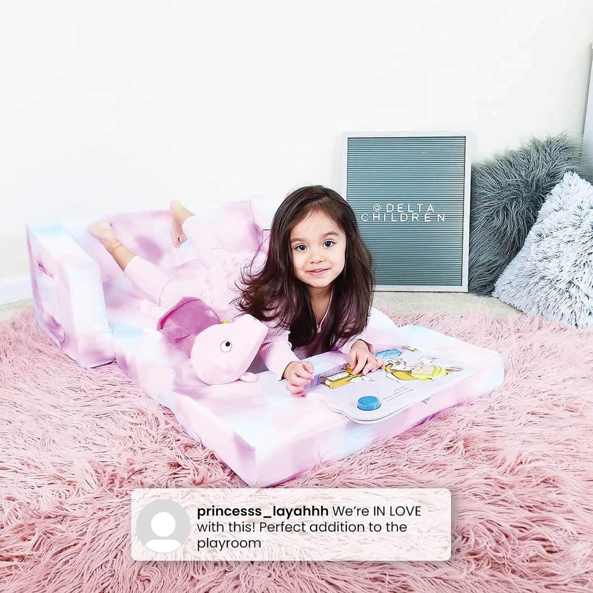 Delta Children Cozee 2 en 1 - Sofá convertible extra ancho para tumbona, cómodo y abierto para niños, camuflaje azul