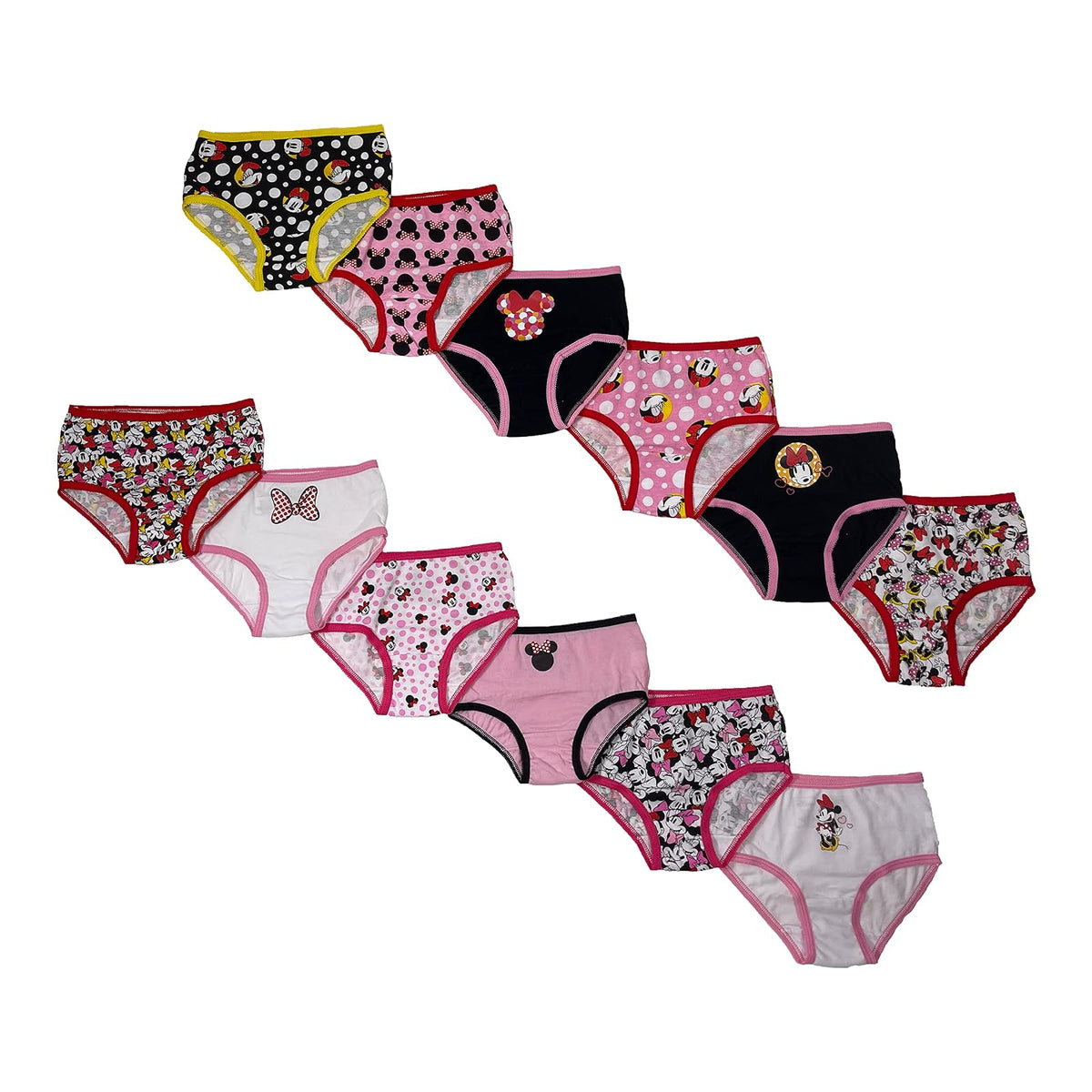 Disney Girls Minnie Mouse Exclusivo Paquete de 12 Bragas Avent perfectas para Regalar y Entrenar al baño en Tallas 2/3T y 4T