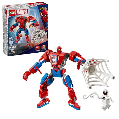 LEGO® Marvel Armadura Robótica de Spider-Man vs. Anti-Venom Juego de Aventuras de superhéroes con Figura de Juguete para Construir y Minifiguras, para niños de 6 años o más 76308
