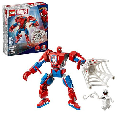 LEGO® Marvel Armadura Robótica de Spider-Man vs. Anti-Venom Juego de Aventuras de superhéroes con Figura de Juguete para Construir y Minifiguras, para niños de 6 años o más 76308