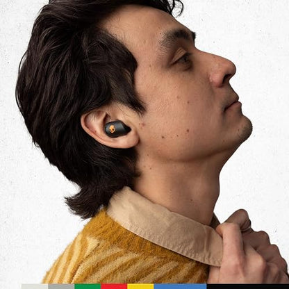 Skullcandy Sesh ANC Active Noise Cancelling Wireless Earbuds - Black/Orange | Bluetooth Headphones, Noise Cancellation, Customizable Sound, 48 Hours Battery, Stable Fit, Sweat and Waterproof, Microphone