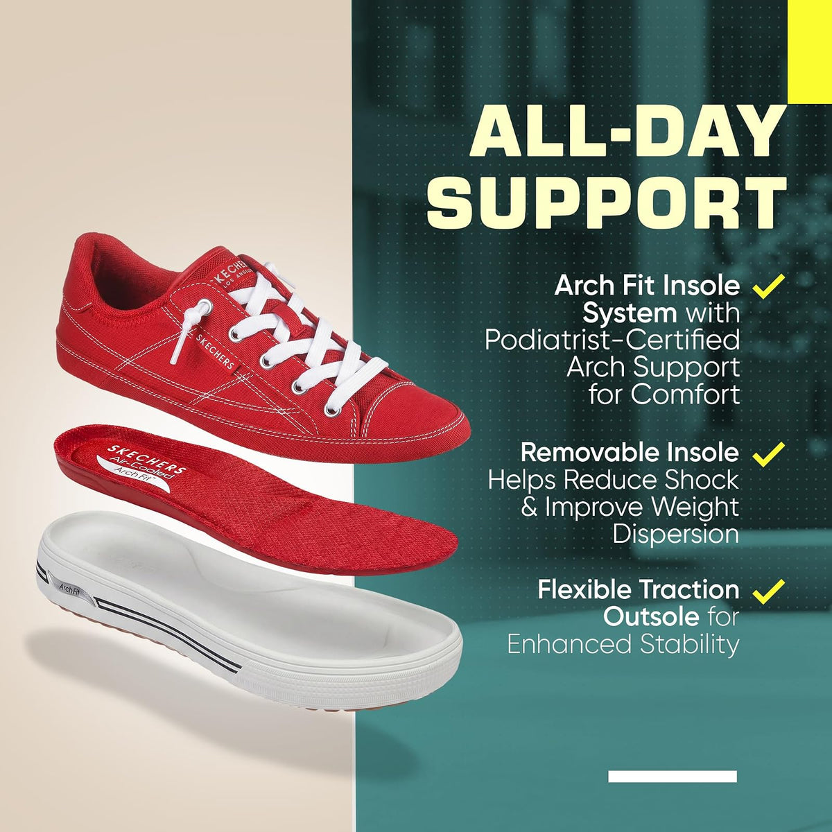 Skechers Arcade Arch Fit - Arcata Zapatillas para Mujer | Zapatos para caminar