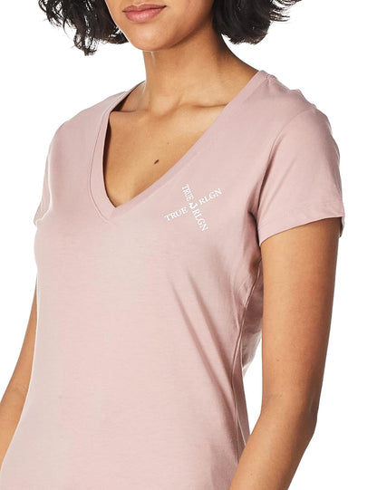True Religion Crossed out Short Sleeve V Neck tee Camiseta Mujer
