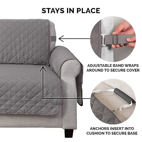 Furhaven Protector de Muebles Reversible Contra Agua para Mascotas, expreso (Espresso/Clay), Sillón de Dos Plazas