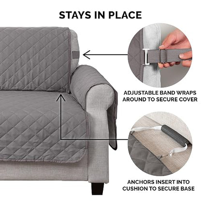 Furhaven Protector de Muebles Reversible Contra Agua para Mascotas, expreso (Espresso/Clay), Sillón de Dos Plazas