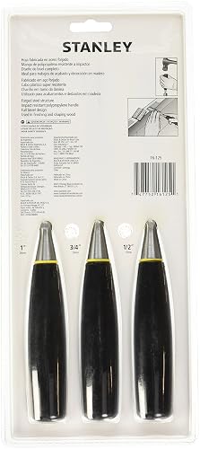 STANLEY Juego de Herramientas, Formones para Madera, 3 Piezas, 16-125LA