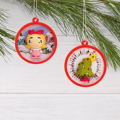 Hallmark Dr. Seuss's How The Grinch robó la Navidad Scenes Mini Adornos de Navidad, irrompibles, Juego de 4
