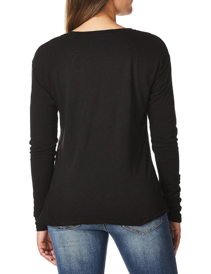 Three Dots Eco Knit - Playera de Manga Corta con Cuello en V Camisa para Mujer
