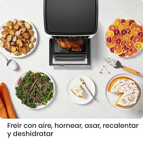 Chefman Freidora de aire 6 en 1 multifuncional XL de 13 cuartos, Asador, Deshidratador de alimentos, Horno de convección, Controles de pantalla táctil, Puerta con ventana - Acero inoxidable