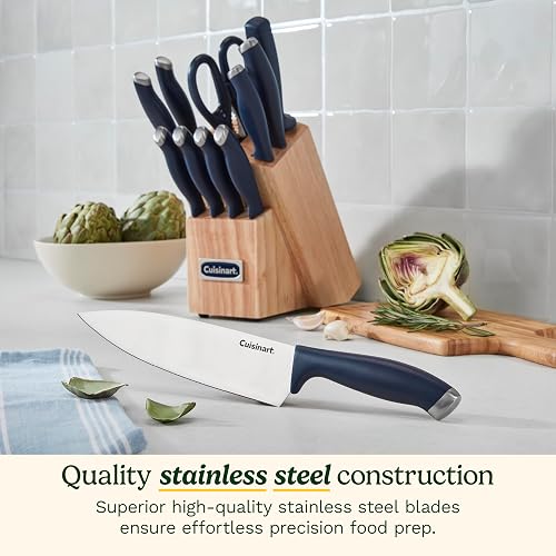 Cuisinart Color Pro Collection Juego Cuchillos con Bloque C77SSN-12P | Rojo, 12 piezas, acero inoxidable, afilador de acero, tijeras domésticas