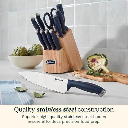 Cuisinart Color Pro Collection Juego Cuchillos con Bloque C77SSN-12P | Rojo, 12 piezas, acero inoxidable, afilador de acero, tijeras domésticas