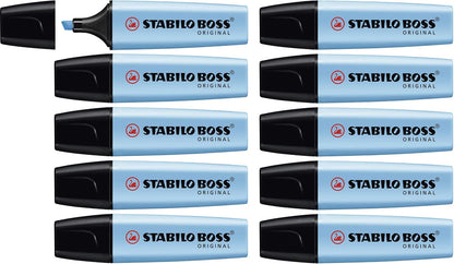 STABILO BOSS Original Marcatextos, Paquete de 10 - azul