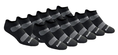 Saucony Saucony Men's 6 Pair Performance Comfort Fit No-show Socks, Hombre - M - Negro (12 pares).