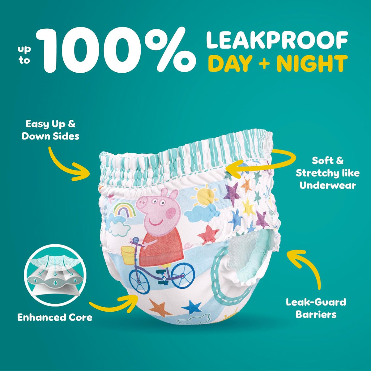 Pampers Easy Ups Pull On Disposable Training Diaper for Girls, Size 4 (2T-3T), Jumbo Pack, 25 Count