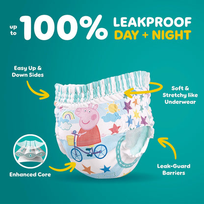 Pampers Easy Ups Pull On Disposable Training Diaper for Girls, Size 4 (2T-3T), Jumbo Pack, 25 Count